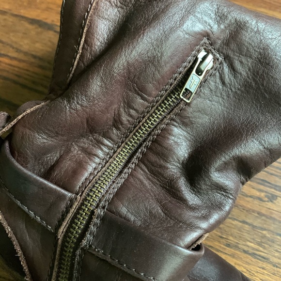 Frye Phillip Riding Dark Brown Leather Boots - Picture 4 of 8